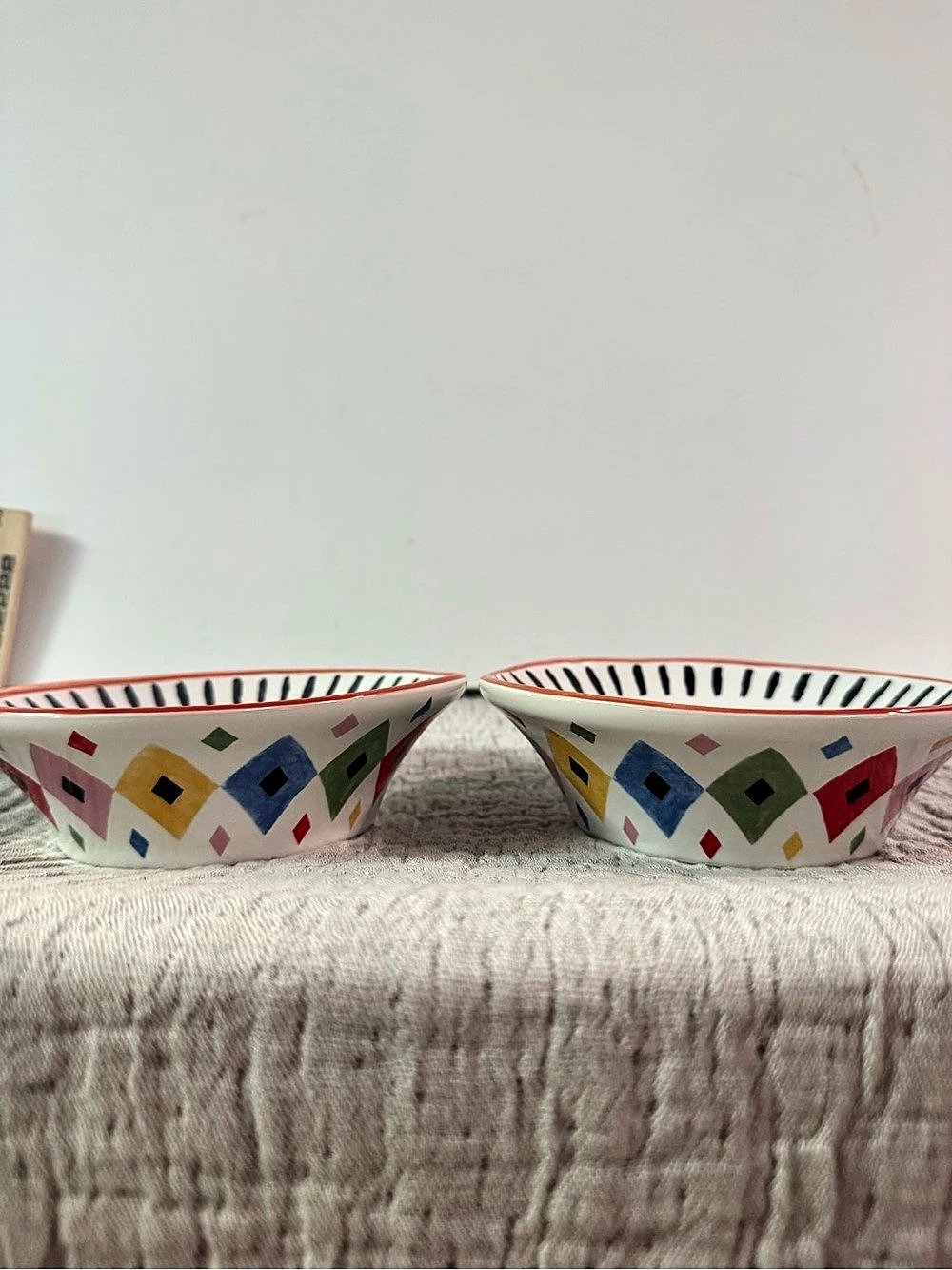 MacKenzie-Childs Day at the Fair Bowl Geometric Bowls Set of 2